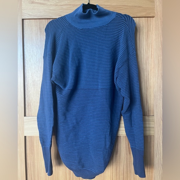 NWT Aerie Women’s Sweater- Ribbed, Blue, Half Zip, Size Small - Picture 3 of 4